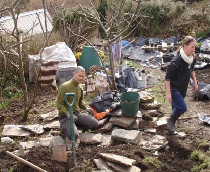 Garden renovation in progress, March 2009